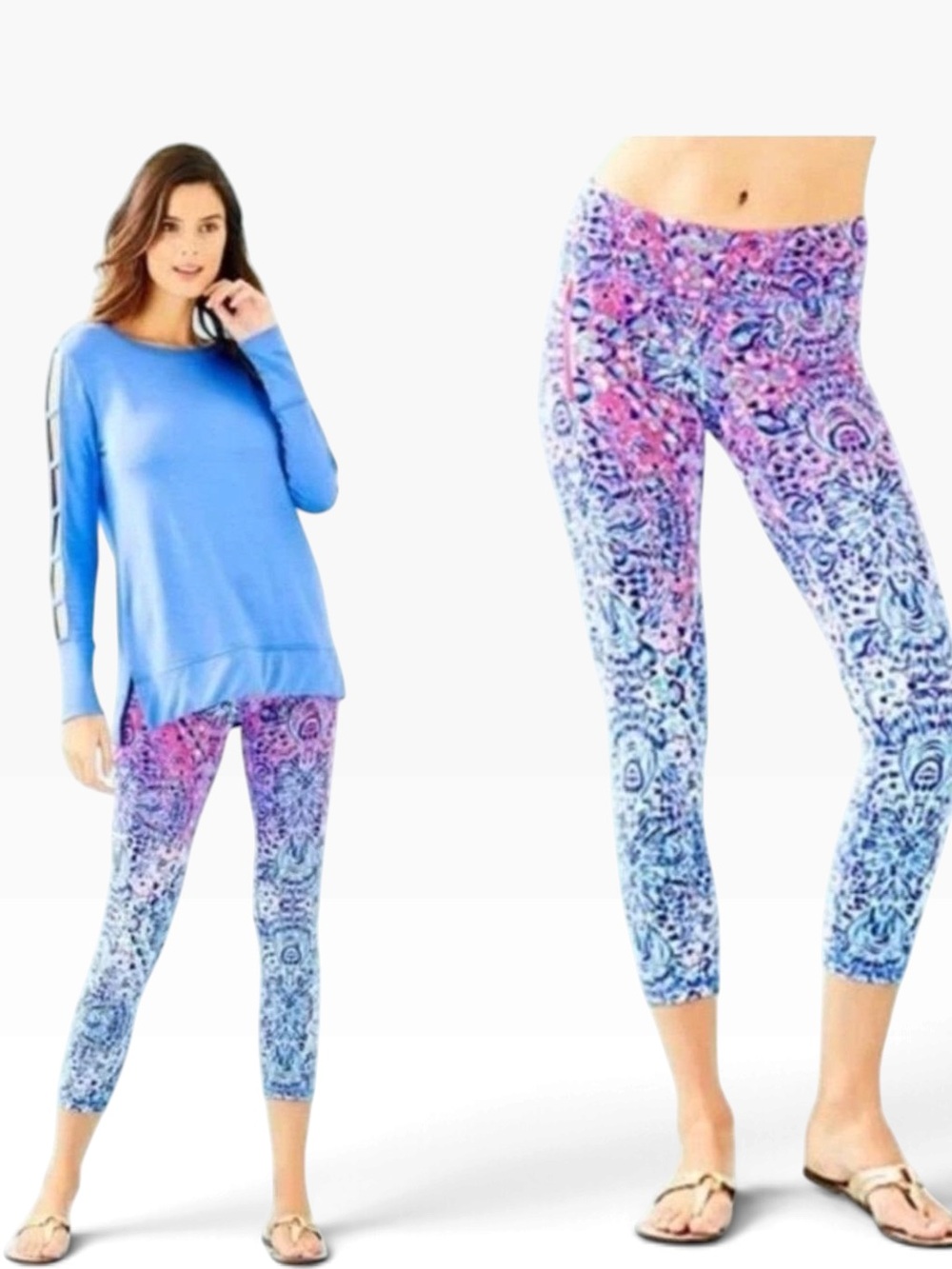 Lilly Pulitzer luxletik weekender Leggings size XS pattern Lookin Sharp